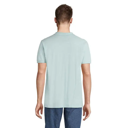 Tricou polo albastru deschis cu mâneci scurte și guler clasic din bumbac 170g planet men polo 170g