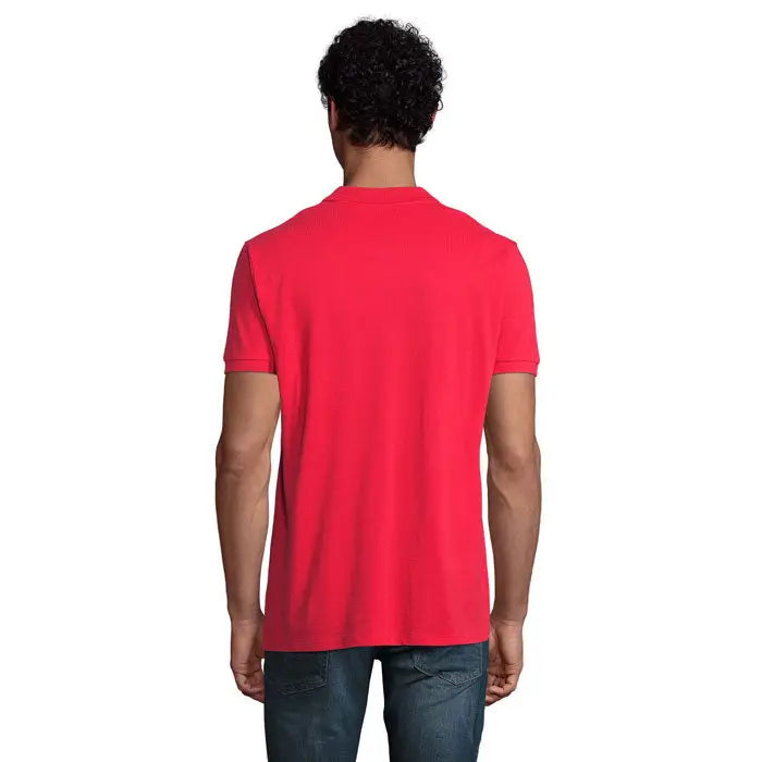 Polo roșu vibrant cu mâneci scurte planet men 170g cu guler clasic și cusături bine realizate