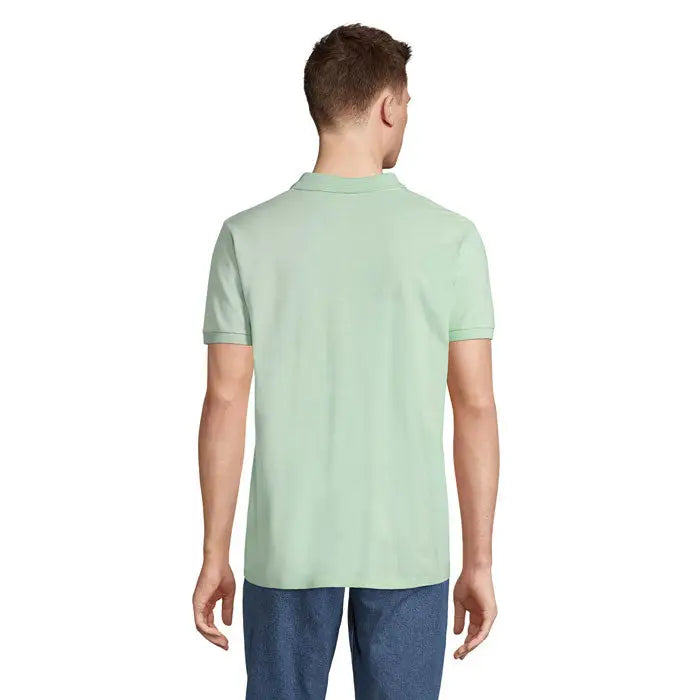 Tricou polo planet men 170g verde deschis, mâneci scurte, guler clasic și cusături bine executate