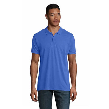 Planeta men polo 170g albastru regal vibrant cu guler clasic din bumbac moale cu maneci scurte