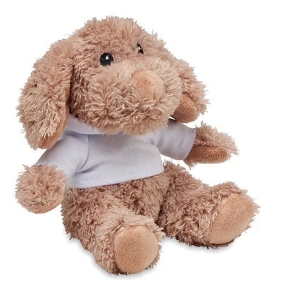 Plus de caine din plus tan purtand un hanorac alb simplu din bumbac