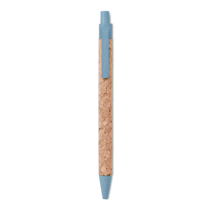Pix albastru cu corp din plută texturată și accente din plastic ABS pentru scris elegant și durabil