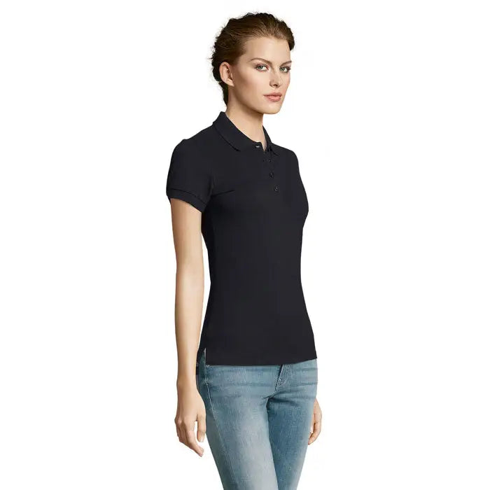 Tricou polo dama negru cu maneci scurte si guler clasic polo polo 210 de dama people