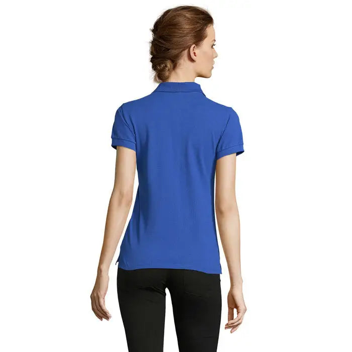 Polo polo 210 de dama people tricou polo scurt albastru regal vibrant cu guler clasic si mansete pliate