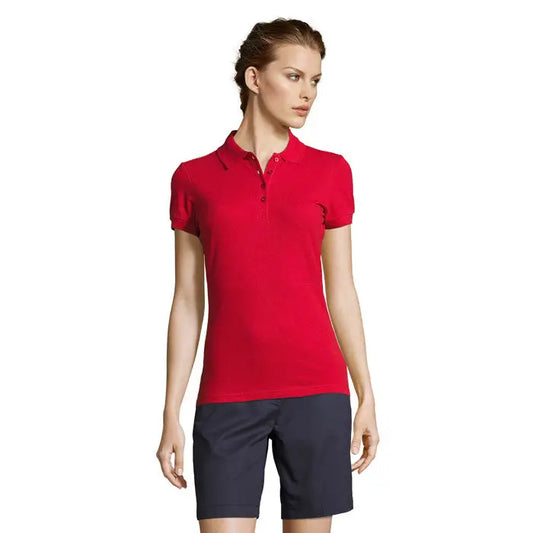 Polo polo 210 de dama people tricou polo roșu vibrant cu mâneci scurte și guler clasic din material comod