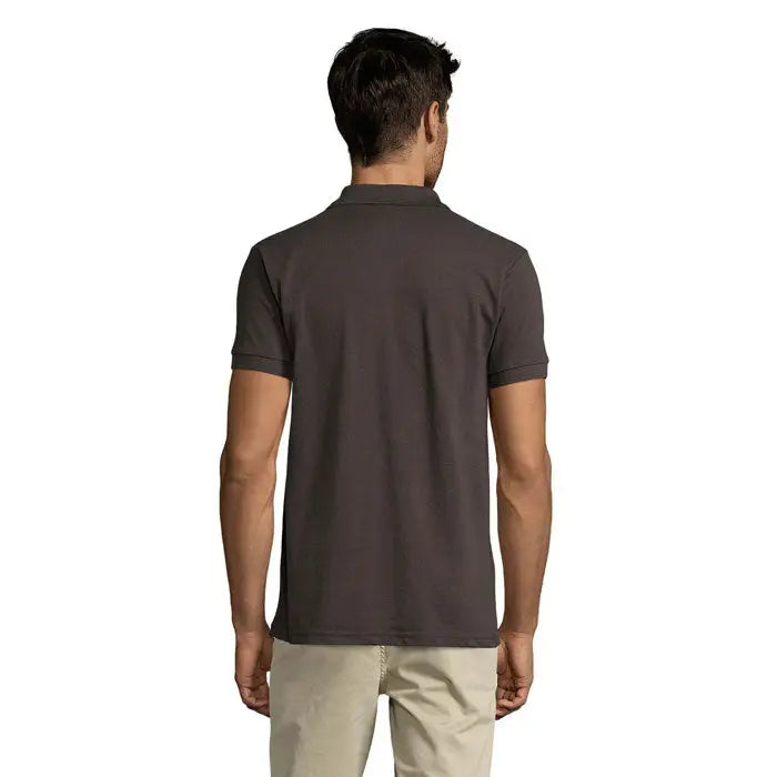 Tricou polo baRBAtI prime din policoton gri închis cu mâneci scurte, guler clasic și manșete ribbed