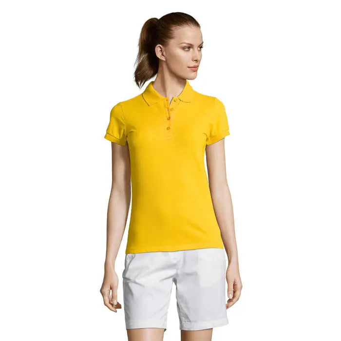 Polo dama passion 170 in galben aprins cu maneci scurte, guler clasic si nasturi pentru tinute casual