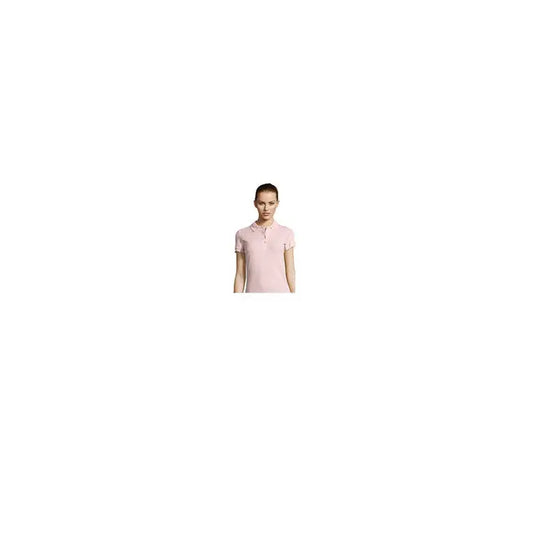 Tricou polo damă passion 170 roz pal cu mâneci scurte, guler clasic și nasturi, din material moale