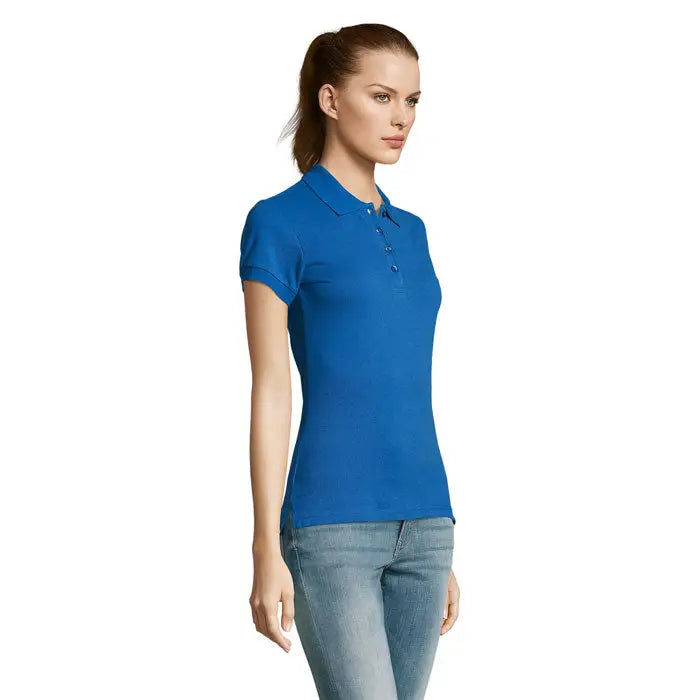 Tricou polo dama passion 170 albastru royal vibrant cu maneci scurte si guler clasic din material confortabil