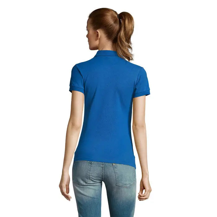 Tricou polo dama passion 170 albastru regal scurt cu maneci, guler clasic si cusaturi impecabile