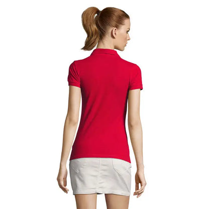 Tricou polo damă passion 170 roșu vibrant cu guler clasic și mâneci scurte, ideal pentru ținută casual
