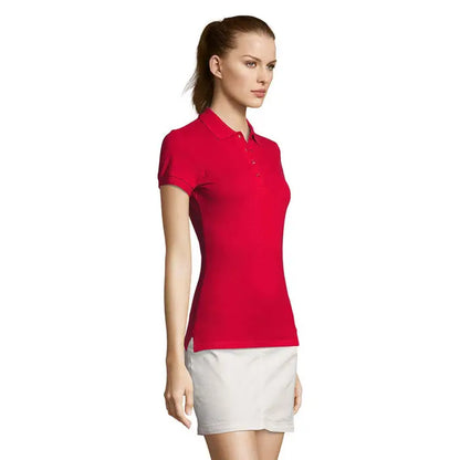 Polo dama passion 170 tricou polo roșu vibrant cu mâneci scurte și gulere clasic din material confortabil