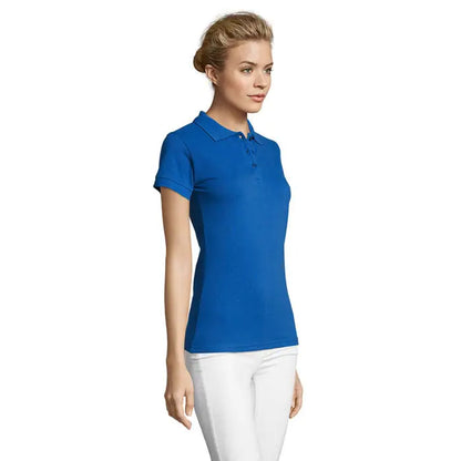 Polo perfect femeie 180 tricou polo albastru regal vibrant pentru femei cu mâneci scurte și guler clasic