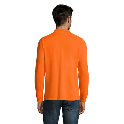 Bluza polo bărbătească lsl polo perfect bright orange cu guler clasic și manșete ribribate