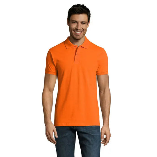 Tricou polo perfect men 180g bărbați, portocaliu aprins, mânecă scurtă, guler clasic, material 180g