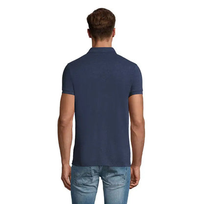Tricou polo perfect men 180g bleumarin cu mâneci scurte, guler clasic și țesătură texturată din bumbac