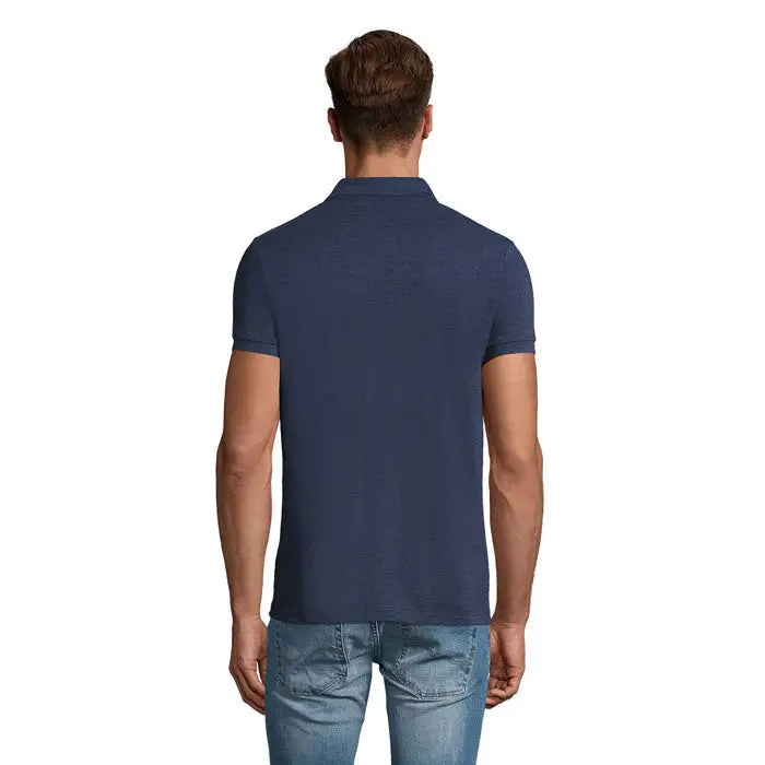 Tricou polo bleumarin perfect men 180g cu mâneci scurte guler clasic și țesătură texturată din bumbac