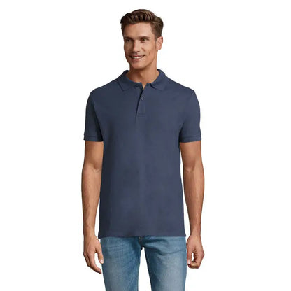 Tricou polo bleumarin cu mânecă scurtă polo perfect men 180g cu guler clasic și nasturi din material 180g