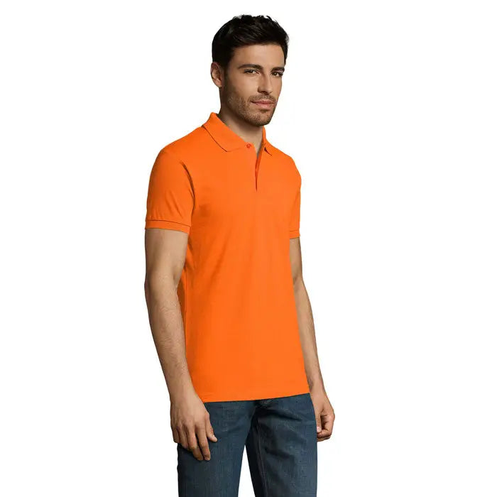 Tricou polo bărbați perfect men portocaliu aprins cu mâneci scurte colar clasic și nasturi 180g