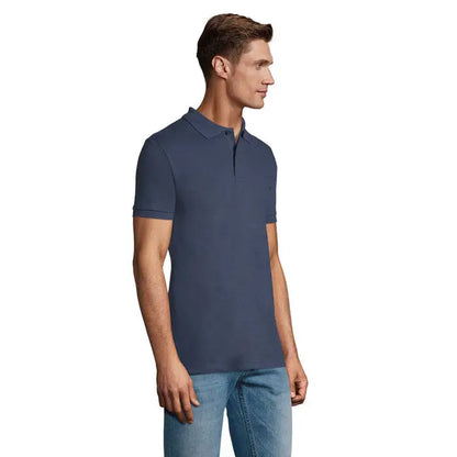 Tricou polo perfect men 180g bleumarin cu mâneci scurte, guler clasic și nasturi, material de bumbac mediu