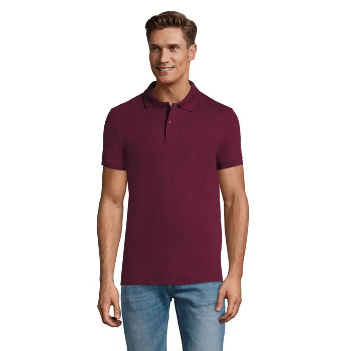 Tricou polo perfect men maro cu guler clasic si mâneci scurte din bumbac 180g ideal pentru bărbați