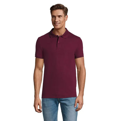 Tricou polo perfect men 180g maro cu guler clasic si maneci scurte din bumbac de calitate