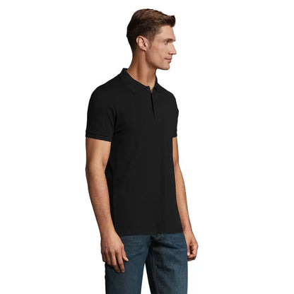 Tricou polo negru maneca scurta cu guler clasic si nasturi polo perfect men 180g