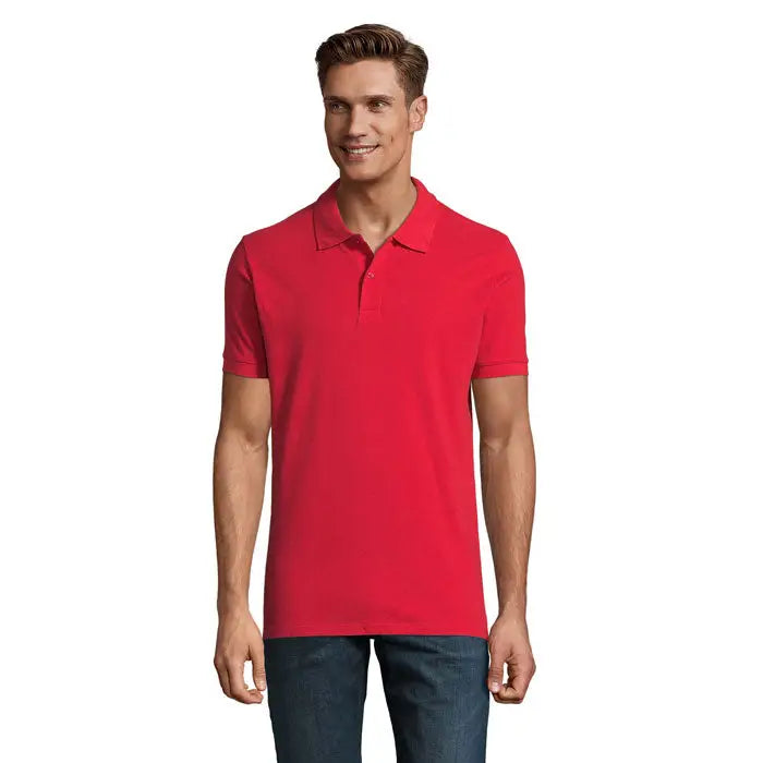 Tricou polo rosu pentru barbati cu maneci scurte din bumbac 180g perfect pentru tinute casual