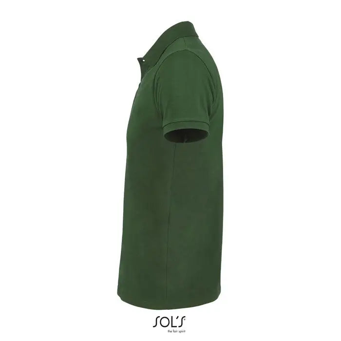 Tricou polo pentru bărbați polo PERFECT MEN 180g, verde închis, guler clasic, mâneci scurte, bumbac piqué moale