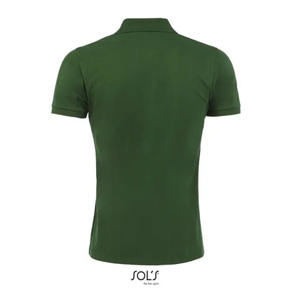 Tricou polo perfect men 180g verde închis cu guler clasic și mâneci scurte din material texturat fin