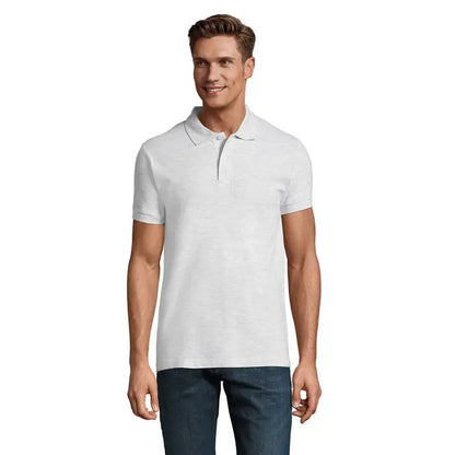Tricou polo alb perfect men 180g cu țesătură texturată subtilă și guler clasic