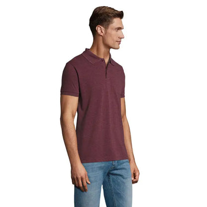 Maro heathered polo perfect men 180g din bumbac cu guler clasic si nasturi
