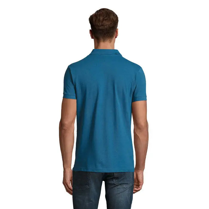 Tricou polo perfect men 180g, culoare teal, mâneci scurte, guler clasic și tiv cu reiat, material bumbac 180g