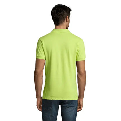 Tricou polo perfect men 180g lime verde aprins, mâneci scurte, guler clasic și manșete ribate