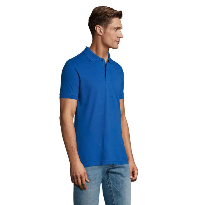 Tricou polo perfect men 180g albastru regal vibrant cu mâneci scurte și guler clasic din material ușor