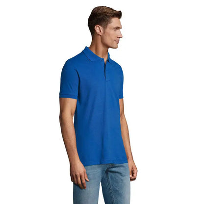 Tricou polo perfect men 180g albastru regal vibrant cu mâneci scurte, guler clasic și nasturi, din material de 180g