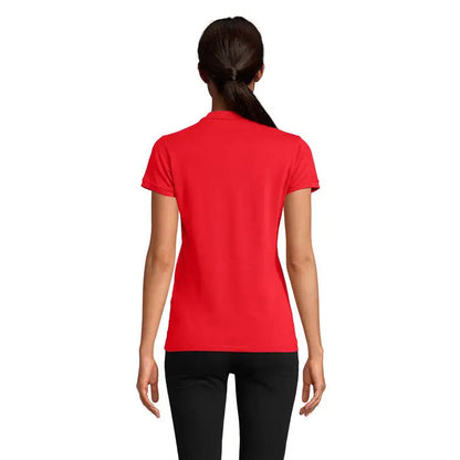 Polo planet women 170g roșu tricou polo femei cu mânecă scurtă și guler clasic din material fin