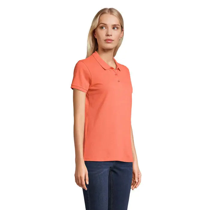 Tricou polo coral pentru femei cu mâneci scurte și guler clasic din bumbac 170g polo PLANET WOMEN