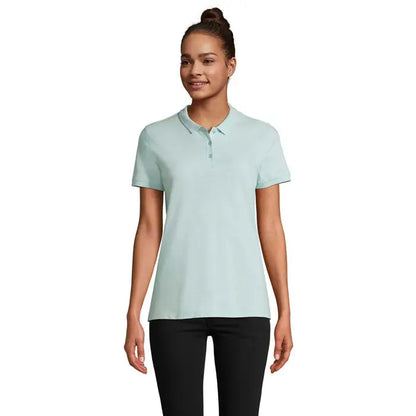 Polo planet women 170g tricou polo damă mânecă scurtă verde mentă deschis 100 algodon
