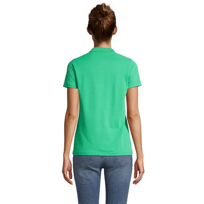 Polo planet women 170g tricou polo verde vibrant cu mâneci scurte și guler clasic din material rezistent