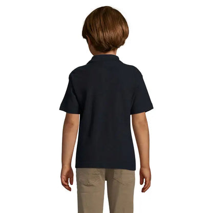 Tricou polo albastru închis cu mânecă scurtă pentru copii polo summer ii 170g din material rezistent