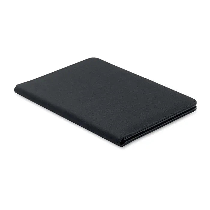 Portofoliu a5 300d rpet husă tabletă din piele neagră texturată cu design minimalist și elegant