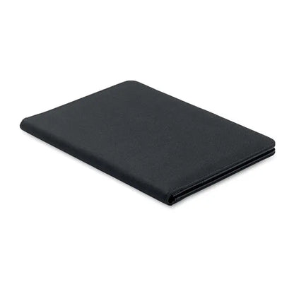 Portofoliu a5 300d rpet husă tabletă din piele neagră texturată cu design minimalist și elegant