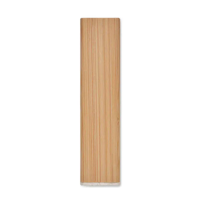 Power bank 2600 mAh cu finisaj din lemn natural și culoare maro deschis pentru încărcare portabilă eficientă
