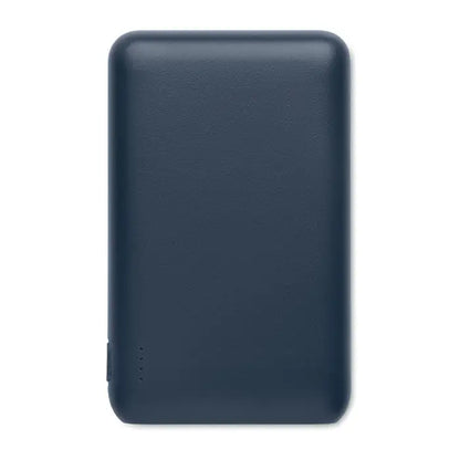 Power bank 5000 mah din piele texturată albastru-navy pentru încărcare portabilă rapidă