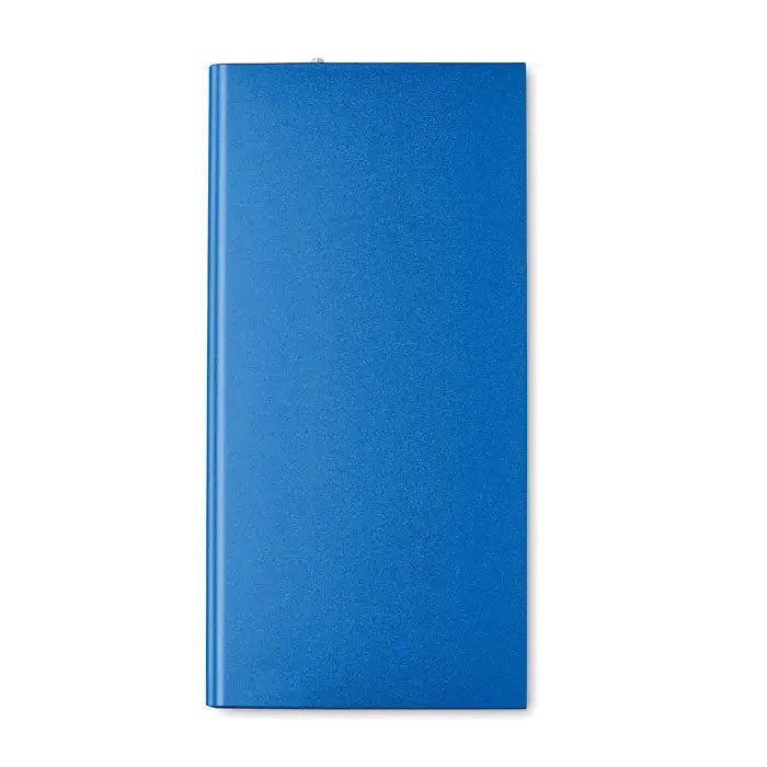 Power bank albastru texturat cu design dreptunghiular elegant și capacitate de 8000 mAh portabil