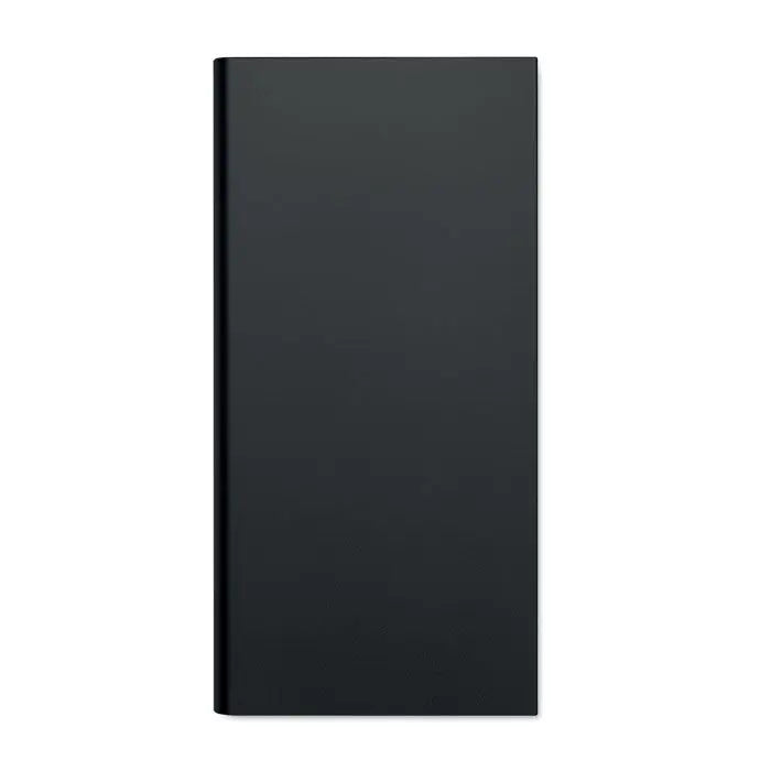 Power bank portabil dreptunghiular negru cu finisaj mat capacitate 8000 mAh pentru încărcare mobilă rapidă