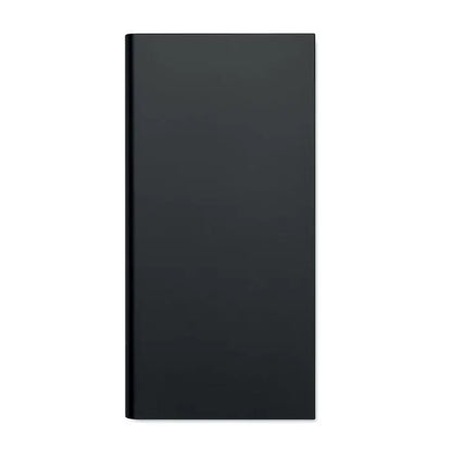 Power bank portabil dreptunghiular negru cu finisaj mat capacitate 8000 mAh pentru încărcare mobilă rapidă