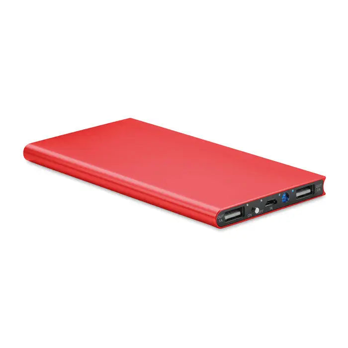 Power bank 8000 mah roșu portabil cu mai multe porturi usb și indicator de încărcare