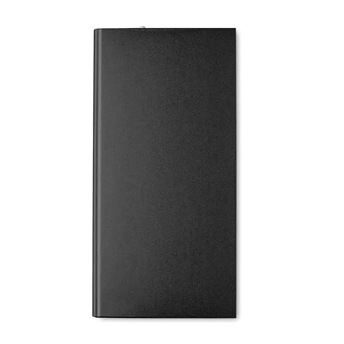 Power bank 8000 mah negru texturat cu design dreptunghiular elegant pentru incarcare portabila eficienta
